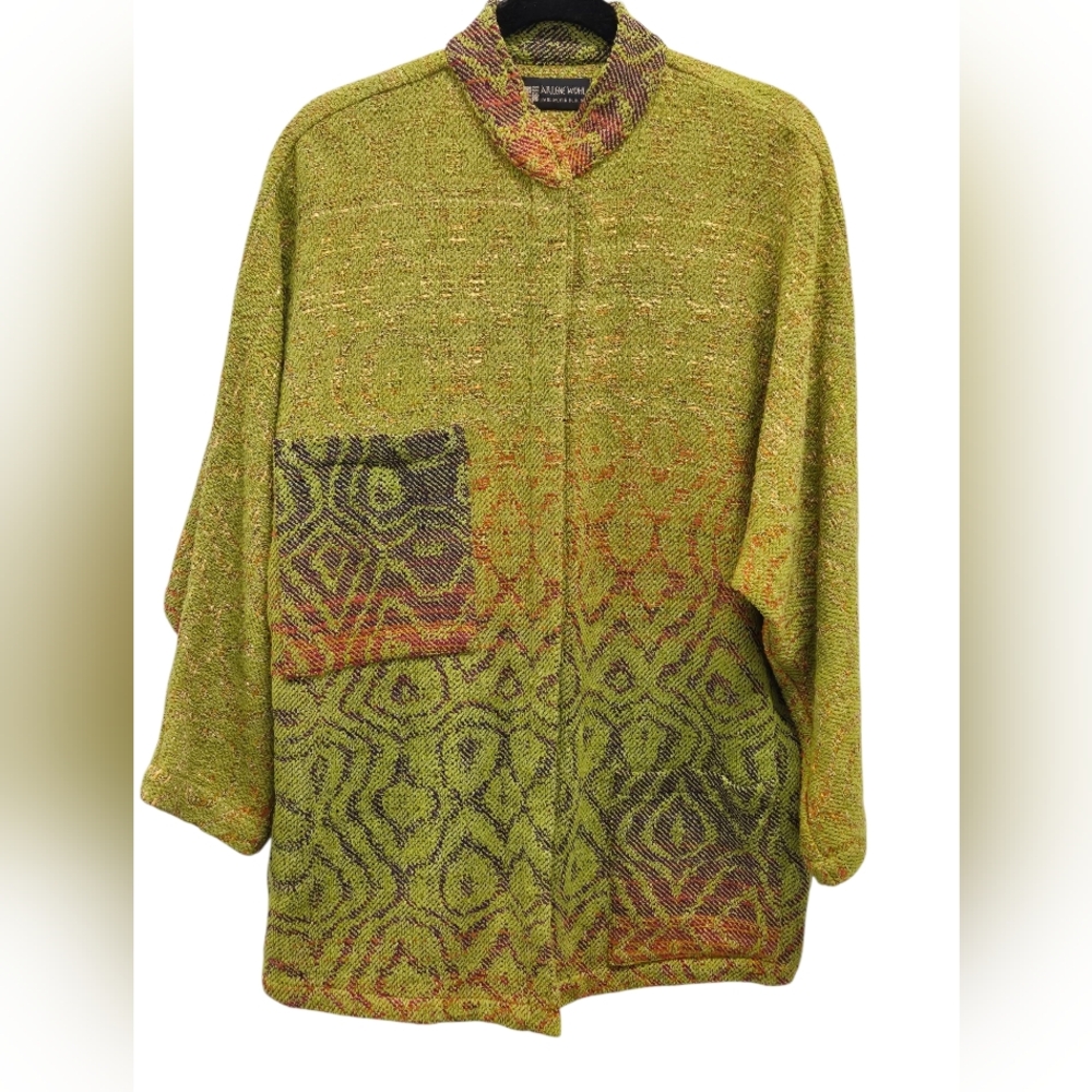 Arlene Wohl Womens Handwoven Jacket Cardigan Fiber Artist RARE SZ L/ XL